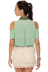Your True Collars Shine Beaded Sage Green Top