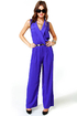 Long Time No Sleeve Blue Jumpsuit