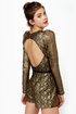 Sunset Hills Black and Gold Belted Lace Romper