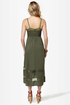 Fresh Rosemary Olive Green Midi Dress