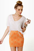 One Rad Girl Brooke Orange Lace Mini Skirt