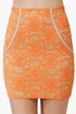 One Rad Girl Brooke Orange Lace Mini Skirt