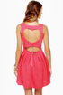 Heart-ware Store Cutout Coral Pink Dress