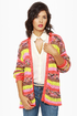 Indie Pop Neon Striped Cardigan Sweater