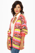 Indie Pop Neon Striped Cardigan Sweater