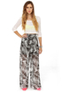 The Fronds Print Wide Leg Pants