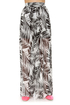 The Fronds Print Wide Leg Pants