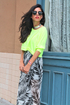 The Fronds Print Wide Leg Pants