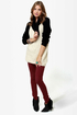 Black Sheep Beatnick Black and Cream Cowl Neck Sweater