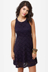 Glitz About You Navy Blue Glitter Lace Dress