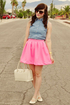 Everything Illuminated Neon Pink Skirt