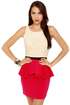 Scene It Red Color Block Dress