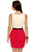 Scene It Red Color Block Dress