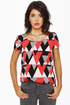 Pointer Sister Short Sleeve Print Top
