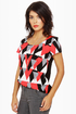 Pointer Sister Short Sleeve Print Top