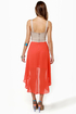 For Keeps Taupe and Orange Dress