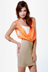 Triple Threat Orange and Taupe Dress