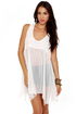 Softly Sweetly Sheer White Babydoll Dress