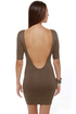 Plunges Past Brown Dress