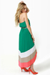 Border Up Green High-Low Halter Dress