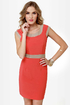 Double Exposure Coral Orange Dress