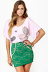 One Rad Girl Brooke Teal Lace Mini Skirt