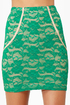 One Rad Girl Brooke Teal Lace Mini Skirt