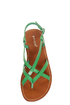Bamboo Cable 03 Green Strappy Thong Sandals
