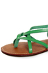 Bamboo Cable 03 Green Strappy Thong Sandals
