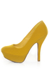 Bamboo Dash 02N Yellow Suede Platform Pumps