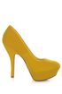 Bamboo Dash 02N Yellow Suede Platform Pumps