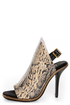 Kelsi Dagger Cameo Natural Black Leather Snakeskin Heels