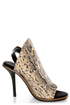 Kelsi Dagger Cameo Natural Black Leather Snakeskin Heels