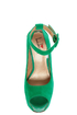 Luichiny More of It Aqua Suede Platform Peep Toe Pumps