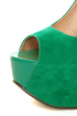 Luichiny More of It Aqua Suede Platform Peep Toe Pumps