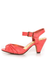Mona Mia Amparito Flamingo Pink Ruched Peep Toe Kitten Heels