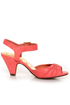 Mona Mia Amparito Flamingo Pink Ruched Peep Toe Kitten Heels