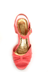 Mona Mia Amparito Flamingo Pink Ruched Peep Toe Kitten Heels