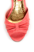 Mona Mia Amparito Flamingo Pink Ruched Peep Toe Kitten Heels
