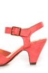 Mona Mia Amparito Flamingo Pink Ruched Peep Toe Kitten Heels