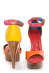 Mona Mia Trinidad Multi Color Block Platform Heels
