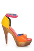 Mona Mia Trinidad Multi Color Block Platform Heels