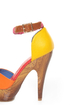 Mona Mia Trinidad Multi Color Block Platform Heels