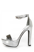 Qupid Drama 103 Silver Metallic Platform Heels