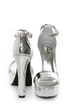 Qupid Drama 103 Silver Metallic Platform Heels