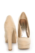 Qupid Marc 01 Nude Suede Platform Pumps