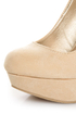 Qupid Marc 01 Nude Suede Platform Pumps