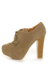 Qupid Theron 03 Taupe Suede Lace-Up Ankle Booties