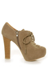 Qupid Theron 03 Taupe Suede Lace-Up Ankle Booties
