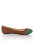 Qupid Thesis 193 Rust Nubuck Two Tone Toe Band Ballet Flats